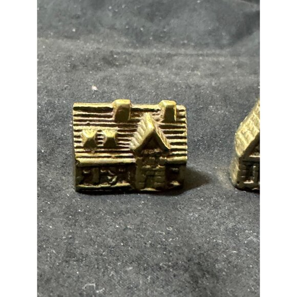 Miniature Brass European Village House Town Buildings Castle Set Of 3 - Picture 3 of 7